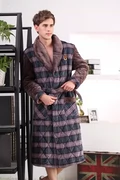 Bộ đồ ngủ Fenteng 2016 mùa đông nam áo ngủ dày ba lớp lông cừu san hô nhồi bông ấm áo choàng dịch vụ nhà