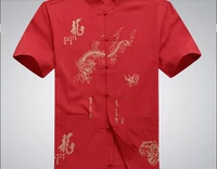 Giá sỉ mùa hè mới trung niên nam lớn rồng Tang phù hợp với nam nửa tay áo lỏng lẻo thiết lập quốc phục áo nam
