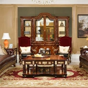 Người anh tân cổ điển đồ nội thất phòng khách Châu Âu rắn gỗ da lộn da sofa tùy chỉnh Alexander đồ nội thất