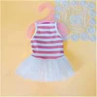 Лоли розовая полосатая юбка