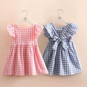 Váy kẻ sọc cho bé 2019 Mùa hè Mới cho bé gái Mặc trẻ em Váy hở lưng qz-5287 - Váy