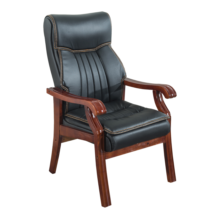 8672 black leather rubber wood
