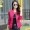 2019 cổ áo mới của phụ nữ cổ áo ngắn Phần thời trang mỏng Áo khoác da nữ Áo khoác nữ cỡ lớn - Quần áo da