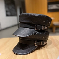 Военно-морская черная полиуретановая ретро шапка, модная кепка, популярно в интернете