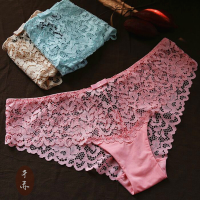 蕾丝肤色粉色天蓝色镂空透明透气性感三角裤内裤-淘宝网 蕾丝肤色粉色天蓝色镂空透明透气性感三角裤内裤-淘宝网