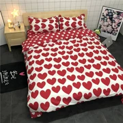 Mùa hè cô gái tim bốn mảnh thiết lập 2 m quilt cover 1.8 m giường đơn giường sinh viên ký túc xá 1.5 m ba mảnh