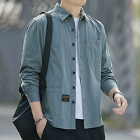 Зеленый хлопковый лонгслив