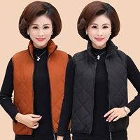 Phụ nữ trung niên xuống áo vest cotton mùa đông áo mới ngắn trung niên mẹ đứng cổ áo vest vest áo kiểu trung niên