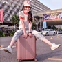 Hành lý phổ biến bánh xe đẩy trường hợp nữ 24 hành lý du lịch nam Phiên bản Hàn Quốc của hộp mật khẩu nhỏ tươi 26 inch hành lý sinh viên - Vali du lịch vali traveler's choice