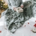 Nordic Giáng sinh tuyết nai sừng tấm mềm chân chăn dệt kim của sofa giường được trang trí phòng ngủ chăn khăn choàng chăn che chăn giải trí - Ném / Chăn chăn lông cừu xịn Ném / Chăn
