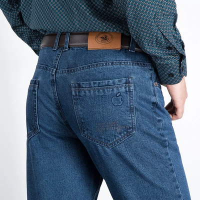 2017 người đàn ông trung niên thẳng quần Zhahua rửa công việc mặc hàn phần dày mà không cần vỏ Tàu quần jean giá rẻ quần jean nam ống rộng Cao bồi