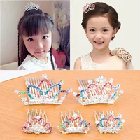 Trẻ em Hàn Quốc phụ kiện tóc đầu đồ trang sức cô gái dễ thương vương miện công chúa cô bé rhinestone vương miện kẹp tóc bé chải tóc phụ kiện tóc cho bé gái