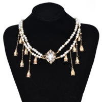 Ретро ожерелье из жемчуга, кварц с кисточками, классический золотой аксессуар для волос, европейский стиль