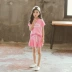 Bộ quần áo trẻ em Culottes Mùa hè Váy vải cotton thuần túy Phong cách thể thao giản dị cho bé gái Mặc 2020 Áo phông rộng dễ thương phương Tây 8 - Phù hợp với trẻ em Phù hợp với trẻ em