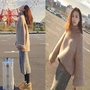 Chic Hàn Quốc loa rộng tay rộng đặt áo len mỏng nữ len dày trong phần dài cổ cao phù hợp với T đồ mặc nhà
