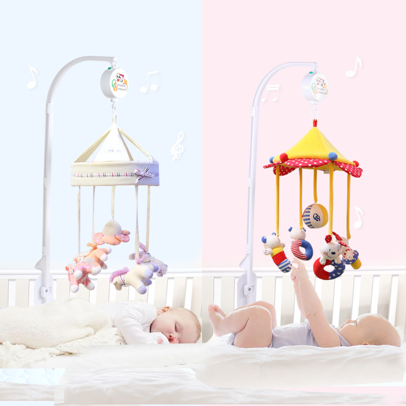 婴儿床铃布艺0-1岁宝宝床头铃新生儿摇铃安抚玩具婴儿床床挂包邮 Изображение 1