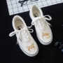 2018ulzzang ban đầu vẽ tay giày vải Keji sinh viên mùa hè Hàn Quốc giày vải nông giản dị - Plimsolls giầy nữ adidas