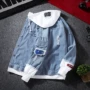 Mùa thu retro nam đẹp trai áo khoác denim nam phiên bản Hàn Quốc của mùa xuân và mùa thu xu hướng đồng phục bóng chày trùm đầu áo khoác mỏng nam - Áo khoác áo khoác kaki nam