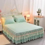 Phiên bản tiếng Hàn của váy ngủ ren đơn mảnh công chúa trải giường 1,8m có đệm lót Simmons bảo vệ chống trượt giường trải giường - Váy Petti