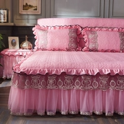 Châu Âu- phong cách rửa bông bông giường váy ren dày giường bao gồm duy nhất mảnh trượt 1.8m2m giường bông váy giường bìa