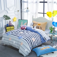 Хлопковый комплект для школьников и студентов, хлопковая простыня, пододеяльник, 3 предмета, 1.2м, 0.9м