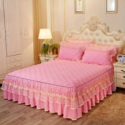 Mùa xuân và mùa hè váy ren đơn mảnh màu sắc chần bông chống trượt giường công chúa gió ren giường 1,5 1,5m giường tạp dề - Váy Petti