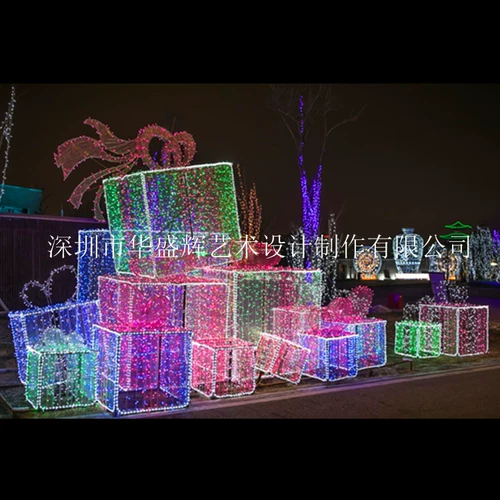 Рождественская легкая светодиодная железная подарочная коробка для головы головы световые светильники.