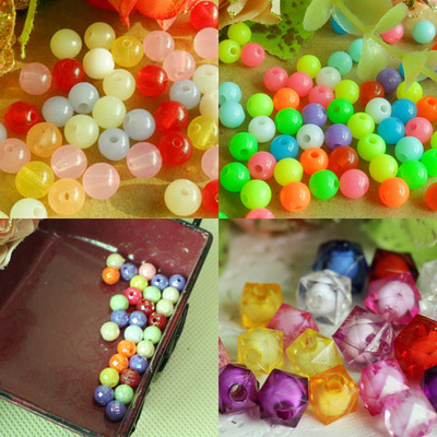 taobao agent Skeleton beaded jelly color candy beads 4 to 10mm 1 yuan 1 yuan 10-30 colorful mixed color dolls