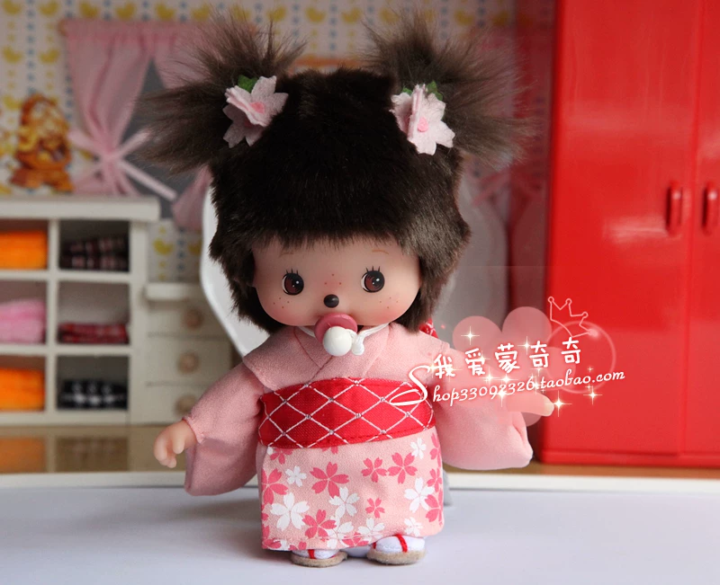 Monchhichi Monchhichi Meng Fun Japanese Genuine Okinawa Limited Sakura Kimgen Girl BB Spot