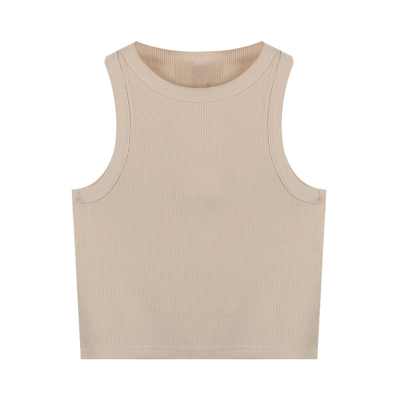 ApricotKorean version chic Self cultivation Show thin Bottom up camisole vest female summer Wear out have cash less than that is registered in the accounts Tight fitting Built in Beautiful back jacket tide