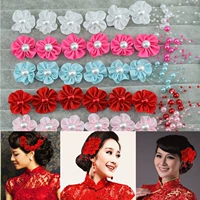Красный аксессуар для волос для невесты, детское свадебное платье, цветочное украшение, оптовые продажи