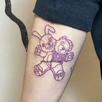 Мультяшный кролик, марионетка, кукла, водонепроницаемые тату наклейки, с медвежатами