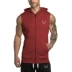 Cơ bắp Dr. Men Mũ trùm đầu không tay Chạy bộ Đào tạo Vest Vest Cơ bắp Dr. Sports Loose - Áo thể thao áo phao sát nách nam Áo thể thao