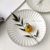 Baiyu японская стиль ретро -хризантема -тарелка десертная плита -стиль суп -тарелка Стрельба для реквизита и креативных керамических пластин