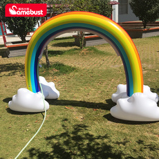 надувной круг 工厂可定制 外贸充气喷水彩虹儿童玩具pvc充气家庭戏水玩具 Lcwj