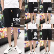 Quần short nam một mảnh quần cotton đi biển có thể mặc bên ngoài quần thể thao ở nhà học sinh trung học quần lớn nam ngủ quần cotton - Quần tây