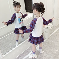 Váy kẻ sọc trẻ em Hàn Quốc mới xuân hè 2019 cho bé gái lớn phiên bản dài tay của chữ nước ngoài xếp li váy quần áo trẻ em - Khác quần áo trẻ em giá rẻ