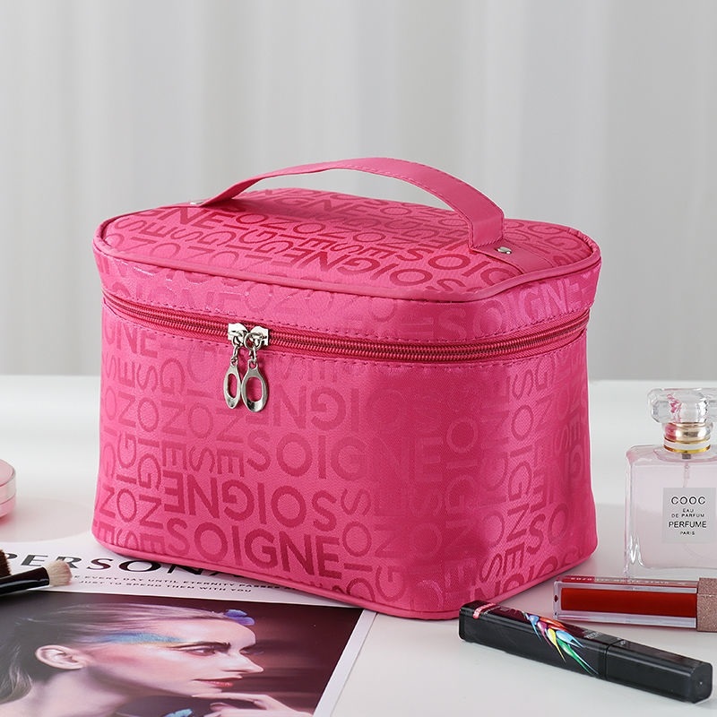 Large Letter Rose Redmulti-function Cosmetic Bag female Portable 202021 new pattern Superfire ultra-large capacity product storage box Advanced sense suitcase