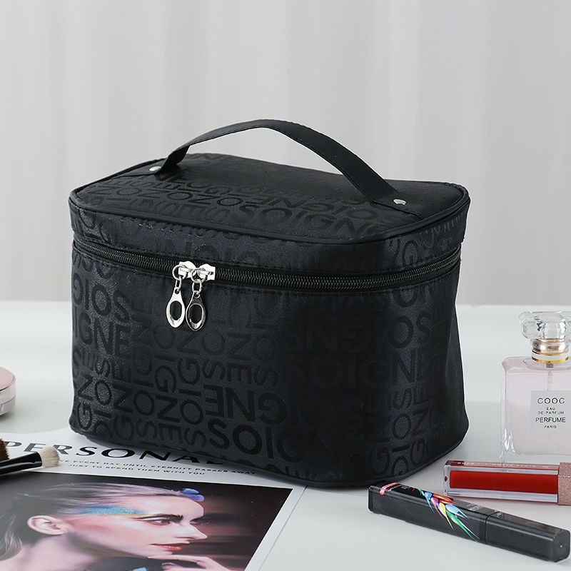 Large Letter Blackmulti-function Cosmetic Bag female Portable 202021 new pattern Superfire ultra-large capacity product storage box Advanced sense suitcase