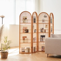 Японская стиль ротана экрана перегородка гостиная сплошная деревянная складная мобильная маленькая квартира, чтобы покрыть домашнюю книжную полку журнала Simple Magazine