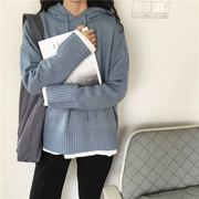 2018 mùa thu và mùa đông Hàn Quốc mới cao đẳng gió hoang dã mềm chị đầu đội mũ trùm đầu Harajuku lỏng mỏng áo len áo khoác nữ