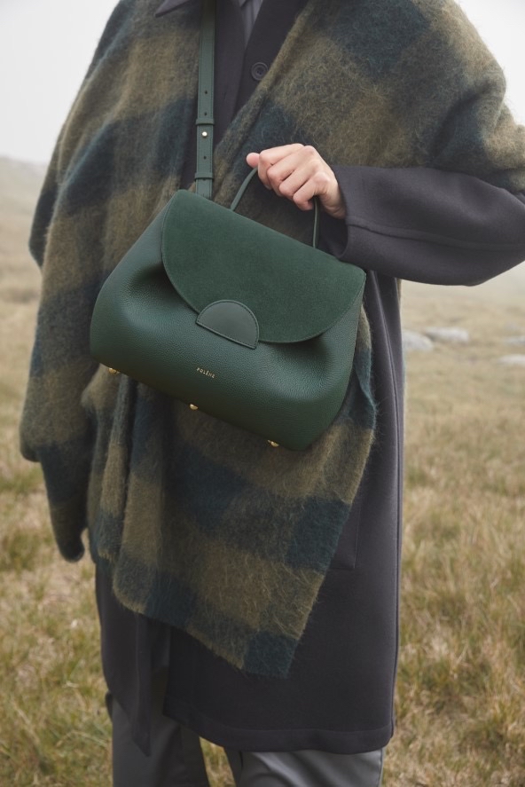 Green (Triple Leather)Large POLENE Bag female ins Minority Design 2021 new pattern tide commute Versatile large capacity portable Female bag