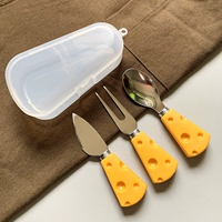 Комплект, коробка для хранения, складной нож, ложка, обеденная тарелка, вилка для фруктов, 3 предмета