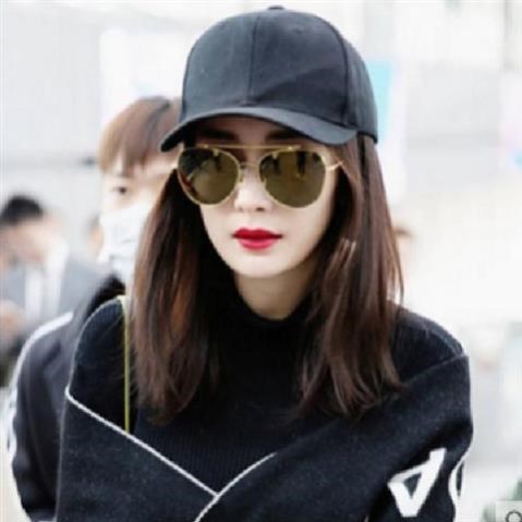 Light Plate Cap [Black]trend Hat female fashion new pattern fashion Big head circumference Big face Fat face fit Of Hat