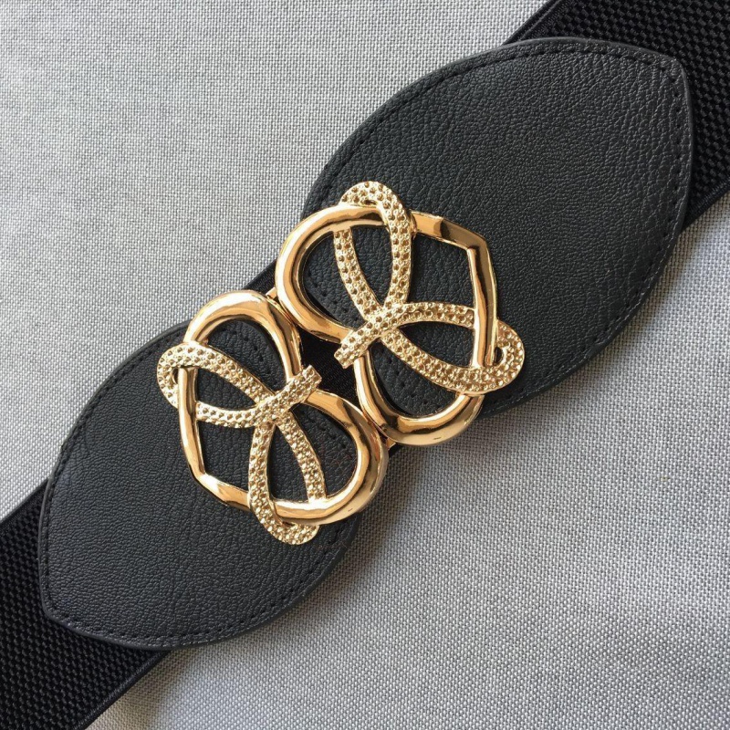 Double Peach Heart Width 009 & Black (About 6.5)Lose money impulse Loose and tight belt Women Tightness elastic force Width Waistband female Dress Fine black belt