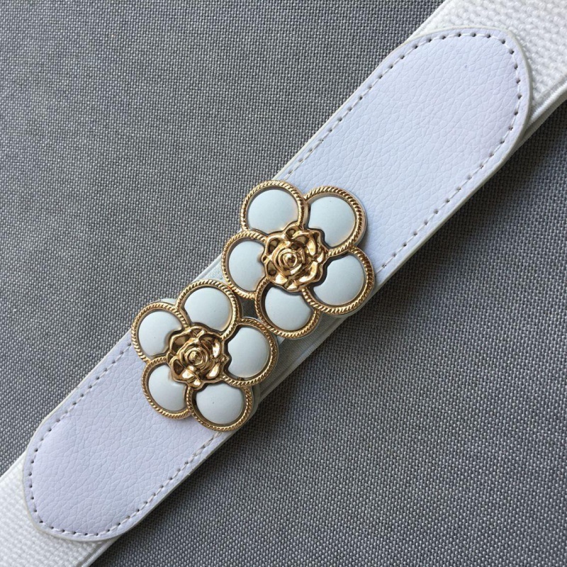 Plum White (About 4Cm)Lose money impulse Loose and tight belt Women Tightness elastic force Width Waistband female Dress Fine black belt
