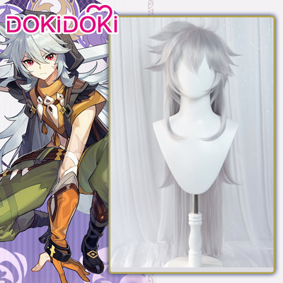 taobao agent Dokidoki spot original god cos Razor cosplay wig silver -gray anti -long hair
