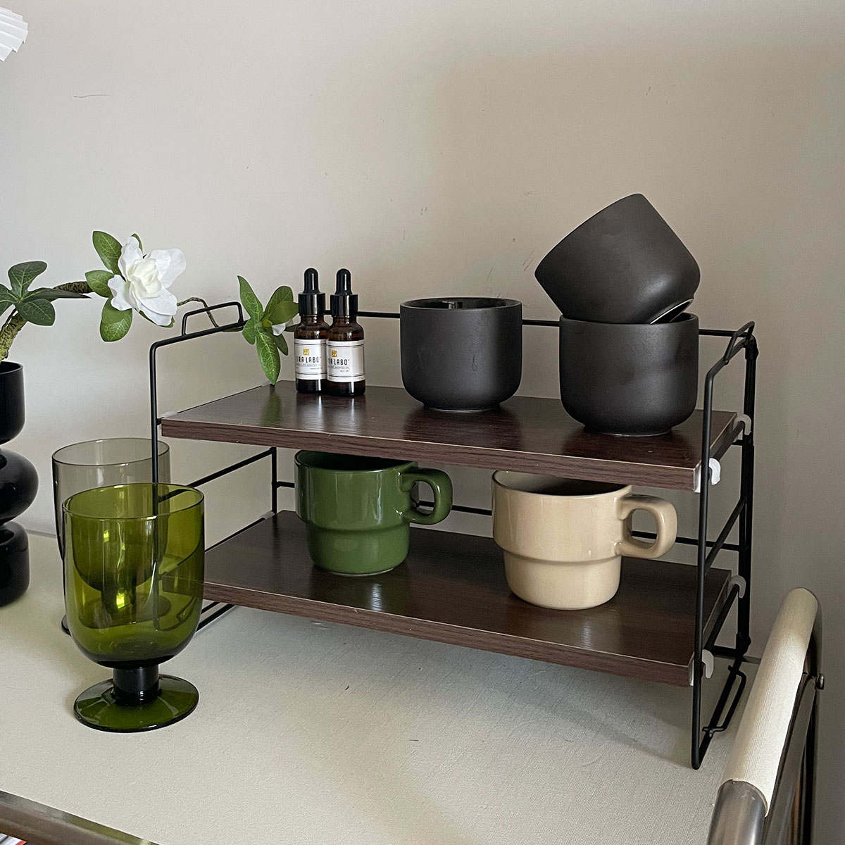 mẫu kệ treo tường phòng khách Nandao Baoshe [Màu trắng & màu óc chó] Giá lưu trữ sắp xếp máy tính để bàn đẹp mắt theo phong cách cổ điển hiệu quả về chi phí kệ trang trí đẹp kệ gỗ gắn tường