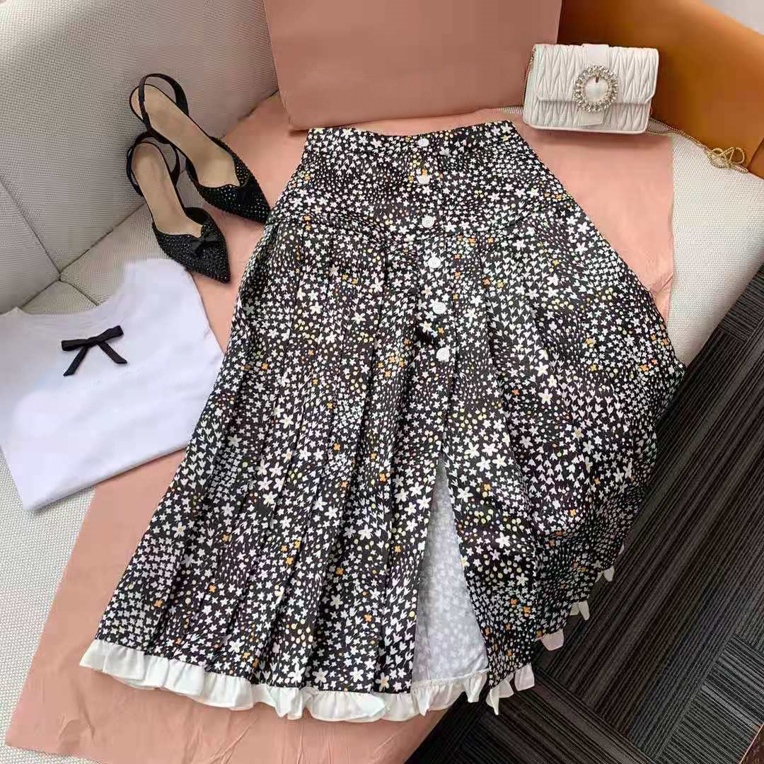 Floral Skirtmiu Miao 21 summer New products SKP limit Floral  series Lapel real silk Age reduction ventilation Silky Dress female
