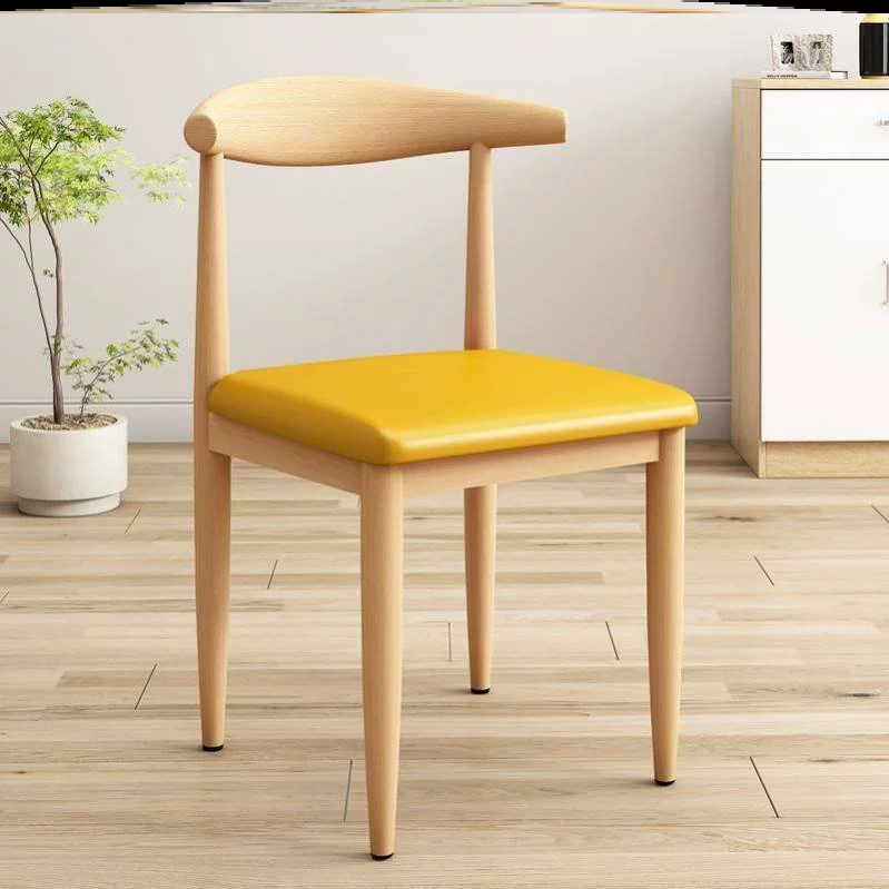 Ghế ăn tựa lưng sừng ghế nhà hiện đại đơn giản bàn ăn ghế Bắc Âu bàn sắt phân nhà hàng giả gỗ nguyên khối 